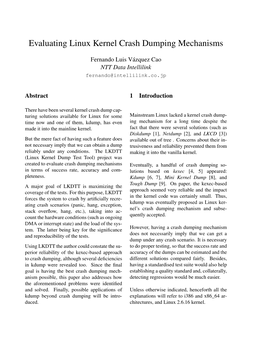 Evaluating Linux Kernel Crash Dumping Mechanisms