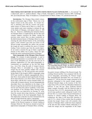 The Formation History of Olympus Mons from Paleo-Topography