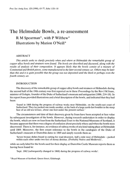 The Helmsdale Bowls, a Re-Assessment | 65