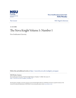 The Nova Knight Volume 5: Number 1