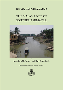 The Malay Lects of Southern Sumatra – Mcdowell & Anderbeck