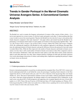 Trends in Gender Portrayal in the Marvel Cinematic Universe Avengers Series: a Conventional Content Analysis