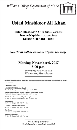 11-6-17 Ustad Mashkoor Ali Khan