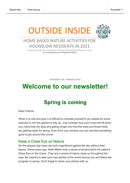 Newsletter 26 / January 2021 Welcome to Our Newsletter!