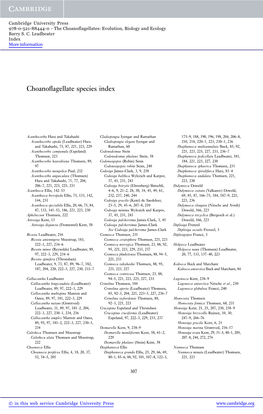 Choanoflagellate Species Index