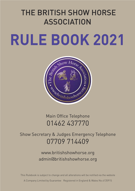 Download BSHA Rule Book 2021