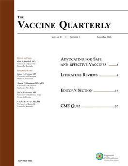 Vaccine Quarterly