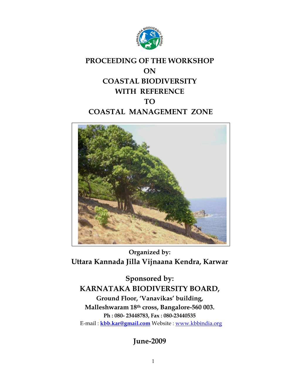 Proceedings of Workshop on Coastal Biodiversity