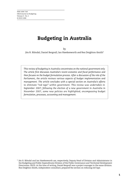 Budgeting in Australia