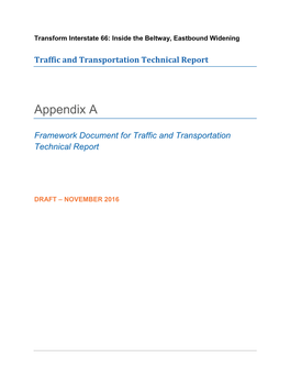 Appendix A: Framework Document