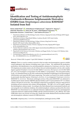 Identification and Testing of Antidermatophytic Oxaborole-6