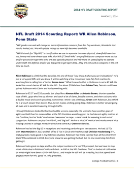 NFL Draft 2014 Scouting Report: WR Allen Robinson, Penn State