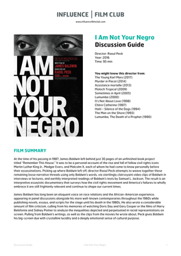 I Am Not Your Negro Discussion Guide
