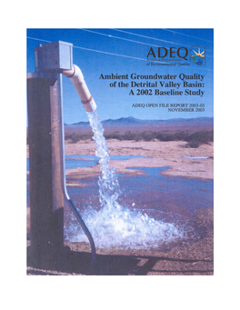 Ambient Groundwater Quality of the Detrital Valley Basin: a 2002 Baseline Study