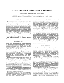 Colornet - Estimating Colorfulness in Natural Images