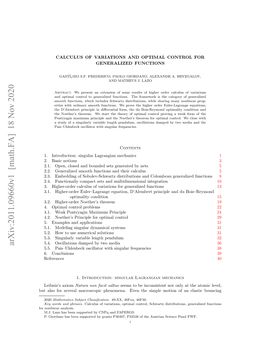 Calculus of Variations and Optimal Control for Gf 3