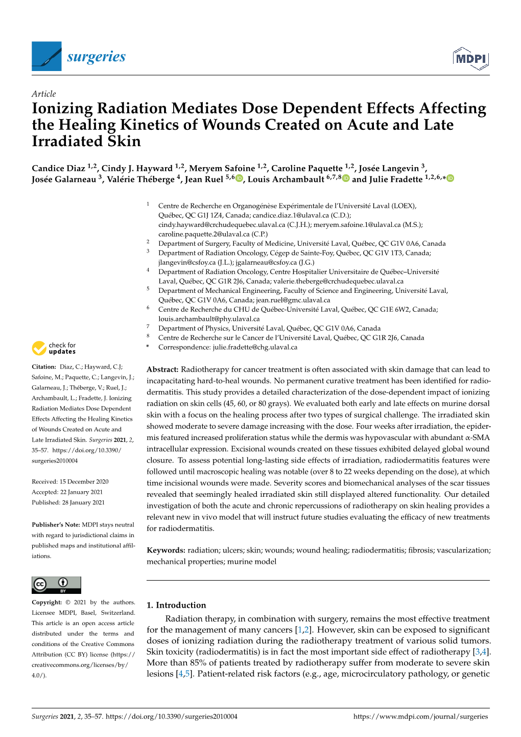 Ionizing Radiation Mediates Dose Dependent Effects Affecting the Healing Kinetics of Wounds Created on Acute and Late Irradiated Skin