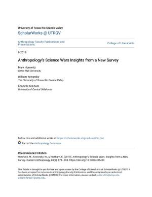 Anthropology's Science Wars Insights from a New Survey