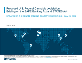Proposed US Federal Cannabis Legislation: Briefing on the SAFE Banking Act and STATES