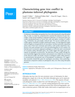 Characterizing Gene Tree Conflict in Plastome-Inferred Phylogenies