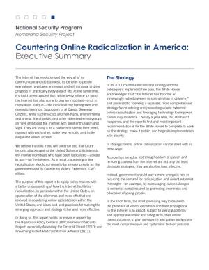 Countering Online Radicalization in America: Executive Summary