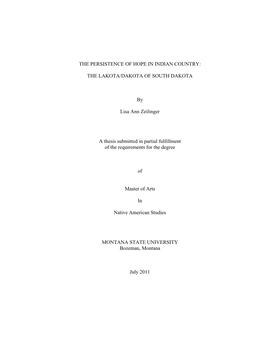 THE LAKOTA/DAKOTA of SOUTH DAKOTA by Lisa Ann Zeilinger A