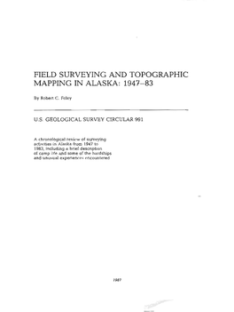 Field Surveying and Topographic Mapping in Alaska: 1947-83