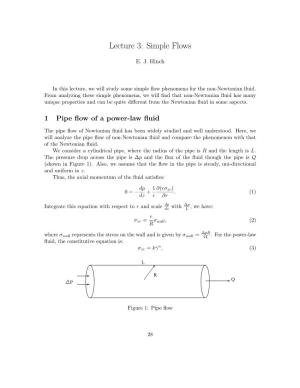 Lecture 3: Simple Flows