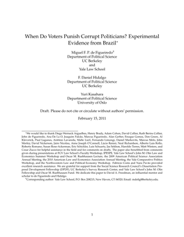 When Do Voters Punish Corrupt Politicians? Experimental Evidence from Brazil∗