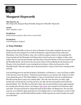 Margaret Hepworth