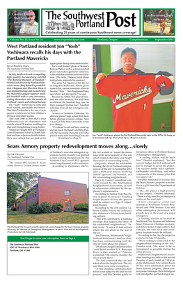 SW Portland Post (PCC Community Ed) 6 • the Southwest Portland Post FEATURES September 2014 Garden Home’S Matt Miner Is Keeping the Music Live with Small Concerts