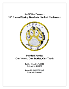 SAGGSA Presents 10Th Annual Spring Graduate Student Conference