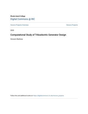 Computational Study of Triboelectric Generator Design