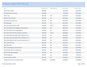 Pompton Lakes DVD Title List