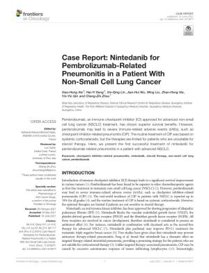 Case Report: Nintedanib for Pembrolizumab-Related Pneumonitis in a Patient with Non-Small Cell Lung Cancer