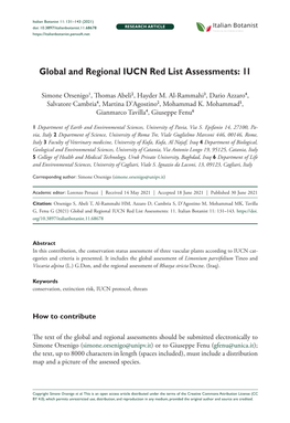 Global and Regional IUCN Red List Assessments: 11