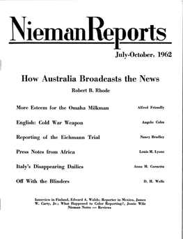 How Australia Broadcasts the News Robert B
