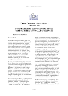 ICOM Costume News 2010: 2
