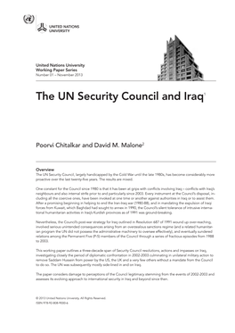 The UN Security Council and Iraq1