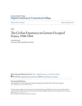 The Civilian Experience in German Occupied France, 1940-1944