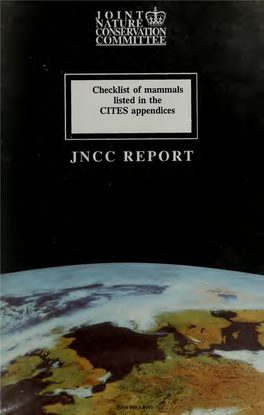Checklist of Mammals Listed in the CITES Appendices