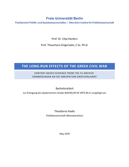 The Long-Run Effects of the Greek Civil War