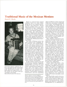 Traditional Music of the Mexican Mestizos Daniel E