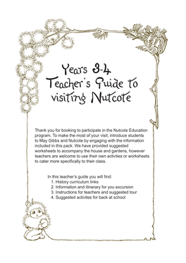 Years 3-4 Teacher's Guide to Visiting Nutcote