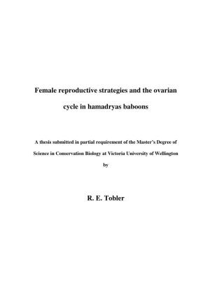 Female Reproductive Strategies and the Ovarian Cycle in Hamadryas