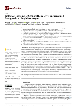 Biological Profiling of Semisynthetic C19-Functionalized Ferruginol And