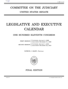 Legislative and Executive Calendar