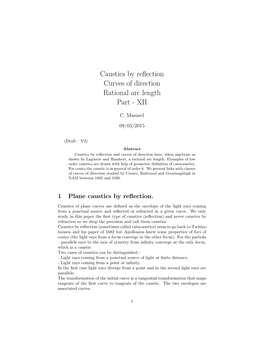 Caustics by Reflection Curves of Direction Rational Arc Length Part