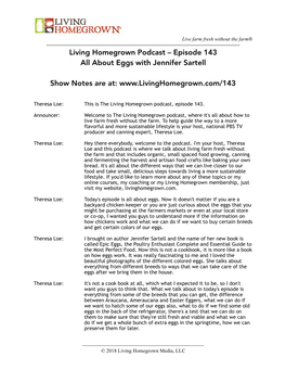 LH 143 Living Homegrown Podcast Transcript