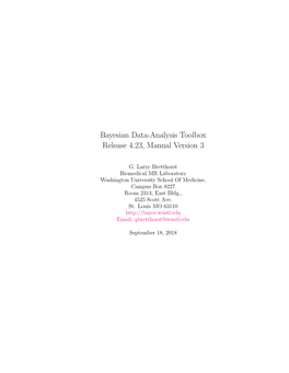 Bayesian Data-Analysis Toolbox User Manual